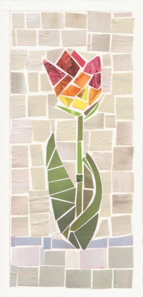 Mosaic Tulip                            #mosaicflowers #mosaicart #mosaicdesign Different Art Mediums, Paper Mosaic, Art Mediums, Different Art, Mosaic Art Projects, Mosaic Madness, Mosaic Murals, Mosaic Pictures, Mosaic Flowers