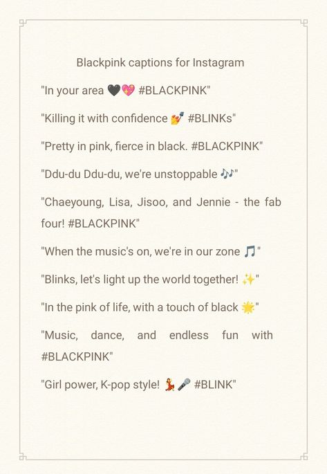 Blackpink Captions For Instagram, Kpop Captions For Instagram, Witty Instagram Captions, Captions For Instagram, The Fab Four, Black Music, Black Pink Instagram, Instagram Captions, Fact Quotes