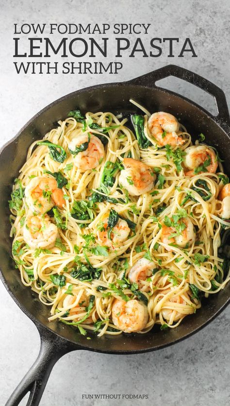 Lemon Pasta With Shrimp, Easy Low Fodmap Recipes, Croissants Breakfast, Fodmap Recipes Dinner, Low Fodmap Recipes Dinner, Pasta With Shrimp, Short Recipes, Low Fodmap Diet Recipes, Fodmap Diet Recipes