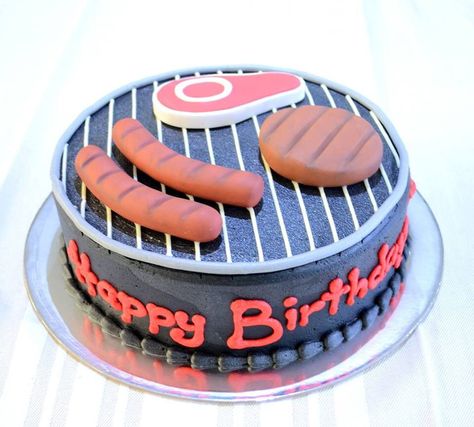 Picnic Bday, Man Cakes, 3d Dort, Bbq Cake, Birthday Cupcakes Decoration, Small Birthday Cakes, New Birthday Cake, Dad Birthday Cakes, Mens Birthday