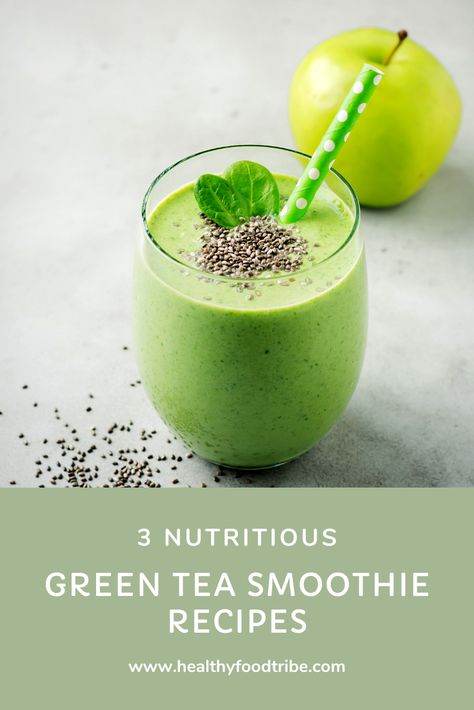 Green Tea Powder Recipes, Green Tea Smoothie Recipe, Green Tea Plant, Inflammation Recipes, Tea Smoothie, Green Tea Smoothie, Yummy Green Smoothie, Kefir Recipes, Different Fruits And Vegetables