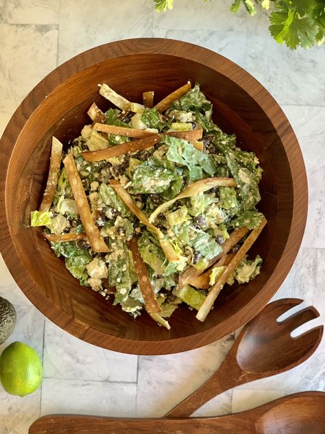 Mexican Caesar Salad Mexican Ceasar Salad Recipes, Mexican Ceasar Salad, Steak Caesar Salad, Mexican Caesar Salad, Homemade Tortilla Strips, Chicken Piccata Pasta, Homemade Tortilla, Enchilada Bake, Tortilla Strips