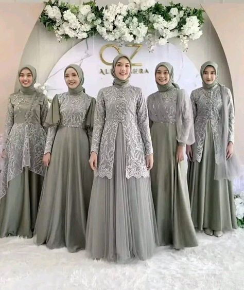 Model Bridesmaid Dress Hijab Brokat, Bresmaid Dresses Muslim Weddings, Brisedmaid Dress Hijab, Dress Satin Brokat Hijab, Brokat Dress Bridesmaid, Dress Brukat Hijab, Gamis Modern Simple, Bridesmaid Dresses Hijab Big Size, Desain Dress Brokat Modern