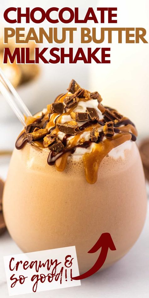 Reeses Milkshake Recipe, Drinks To Make In A Blender, Chocolate Peanut Butter Milkshake Recipe, Peanut Butter Chocolate Shake, Peanut Butter Shake Recipe, Peanut Butter Banana Milkshake, Milkshakes Recipes, Peanut Butter Milkshake Recipe, Peanut Butter Delight