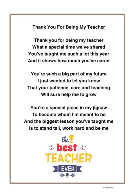 Gift for Teacher/Thank you for Teacher/Teacher Poem/Gift for him/Gift for her/End of School Year Gift - Digital Print What Is A Teacher Poem, Thanku Cards Messages For Teacher, Appreciation Letter For Teacher, Thank You Letter For Teacher, Poems About Teachers, Thank You Quotes For Teachers, Thank You Teacher Quotes, Letter For Teachers Day, Poem For Teachers Day