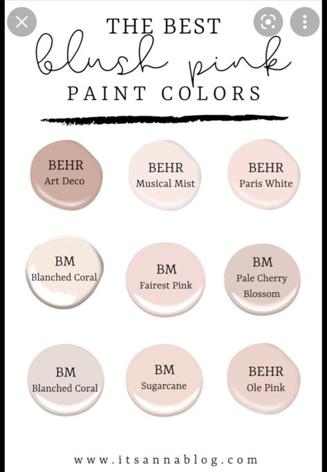 Behr Blush Paint, Blush Color Paint, Blush Pink Bedroom Paint Colors, Pale Bedroom Paint Colors, Blush Pink Master Bath, Boutique Wall Color Ideas, Blush Interior Paint, Blush Pink Interior Doors, Closet Room Paint Colors