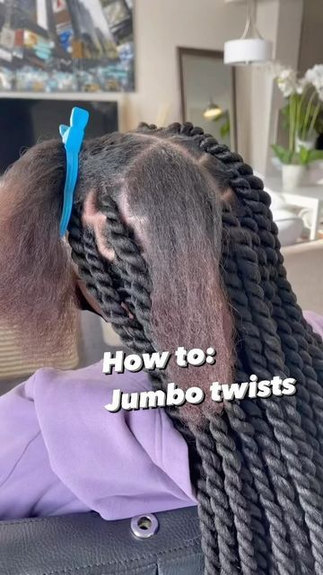 Jumbo Twist With Curls, Jumbo Twists Tutorial, Jumbo Twist Tutorial, Jumbo Twists With Curls, How To Do Twist With Braiding Hair, Jumbo Senegalese Twist Hairstyles, Jumbo Passion Twists Hairstyle Long, Chunky Twists With Extensions, Two Strand Twist Hairstyles With Weave