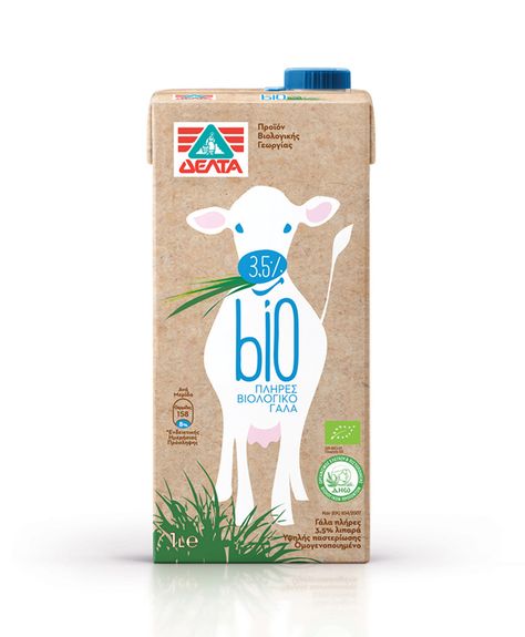 Delta Bio Organic Milk — The Dieline - Package Design Resource Organic Milk Packaging, Milk Packaging Design, Dairy Products Packaging Design, Organic Food Packaging, Dairy Packaging, Yogurt Packaging, Organic Packaging, Milk Packaging, Bio Organic