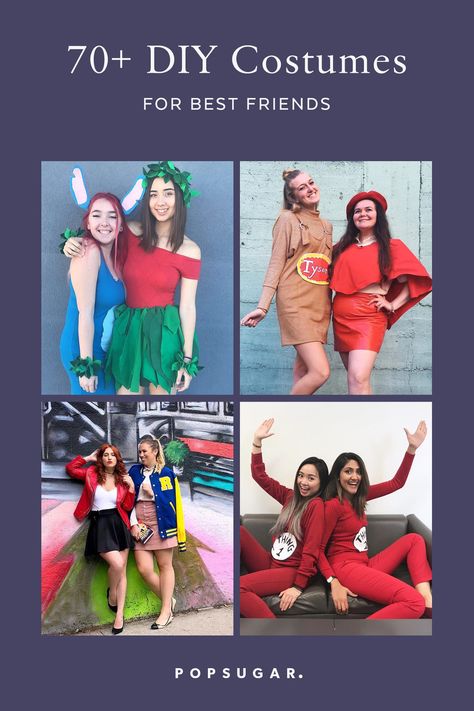 Easy Friends Halloween Costumes, Work Friend Halloween Costumes, Pairs Halloween Costumes Friends, Diy Fred Costume Scooby Doo, Easy Friends Costumes, Work Bestie Halloween Costumes, Dynamic Duos Spirit Week Best Friends, Bridesmaids Halloween Costumes, Diy Duo Costumes Best Friends