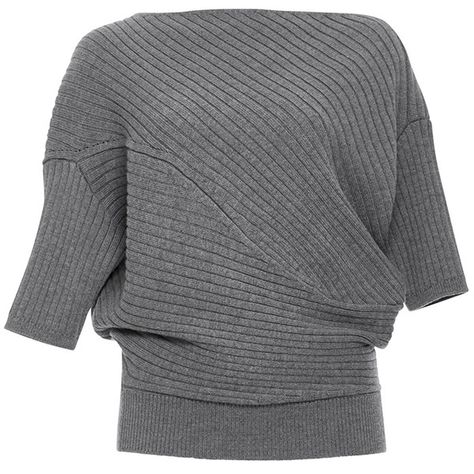 J.W. Anderson     Twisted Ribbed Wool Tee ($740) ❤ liked on Polyvore featuring tops, sweaters, women, dark grey, twist top, woolen sweater, twist sweater, wool tops and wool sweaters Rib Sweater, Woolen Sweaters, Sweaters Women, Asymmetrical Sweater, Rib Knit Top, Twist Top, Boat Neck Tops, Sweater Vest Women, J W Anderson