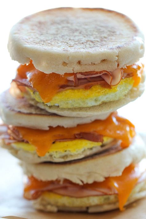 Freezer Breakfast Sandwiches - Damn Delicious Freezer Breakfast Sandwiches, Frozen Breakfast, Bacon And Cheese, Freezer Breakfast, English Muffins, Breakfast Sandwiches, Freezer Cooking, Make Ahead Breakfast, How To Make Breakfast