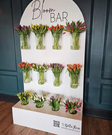 Our new Bloom Bar is a great alternative to take and toss party favors for showers, parties, and wedding guests! Who doesn't love fresh flowers as a keepsake from your event?!? #bellafloraweddings #flowerpower #flowerbar #bloombar #chicagoflorist #chicagoweddings #chicagobride #bridalshowerdecor #bridalsbower #Flower #Floral #Bar #with #InteriorDesign #Creativity #Elevating #Ideas #Events #HouseGoals #HomeStyle #DecorTips #InteriorInspo #DecorInspiration Diy Flower Stand Display, Flower Bar Ideas, Bloom Bar, Bloom Book, Flower Truck, Flower Cart, Flower Bar, Bloom Baby, Balloon Flowers