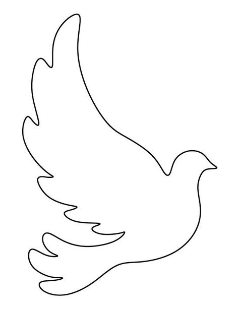 Dove pattern. Use the printable outline for crafts, creating stencils, scrapbooking, and more. Free PDF template to download and print at http://pa… | Pinteres… Dove Template, Dove Pattern, Bird Template, Applique Templates, Church Banners, Pentecost, Christmas Templates, Applique Patterns, Felt Ornaments