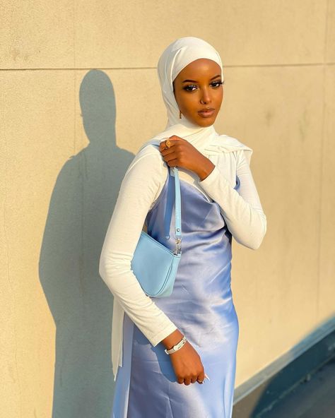 𝘕𝘢𝘪𝘮𝘢 ♡ on Instagram: “Skinny but my name hold weight😫 🤍🦋No🧢 . . . Outfit Details: Dress: @shein_us Satin Cowl neck slip dress Undershirt: @sheinofficial High…” Modest Cowl Neck Dress, Hijabi Satin Dress Outfit, Hijabi Silk Dress Outfit, Satin Dress Modest Outfit, Hijab Slip Dress, Shein Inspired Outfits Hijab, Hijabi Slip Dress Outfit, Slip Dress Modest Outfit, Satin Casual Outfit