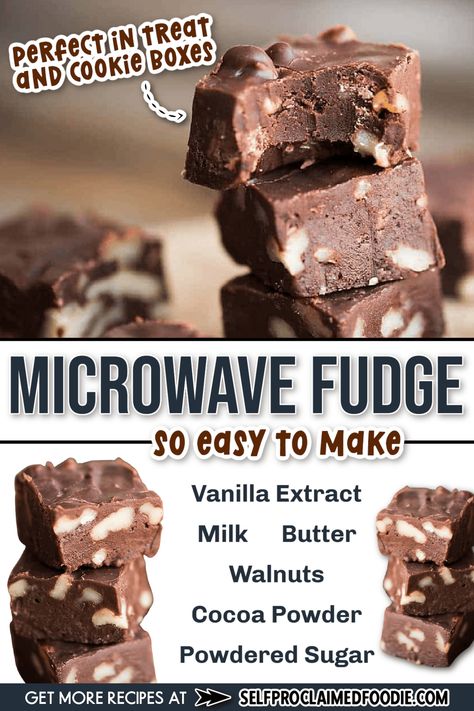 Five Minute Microwave Fudge is a quick and sinfully delicious homemade fudge recipe. This easy fudge will become a holiday favorite! #fudge #easy #recipe #chocolate #christmas #microwavefudge #5minutefudge #powderedsugar #confectionerssugar #cocoapowder Microwave Fudge With Cocoa Powder, 5 Minute Chocolate Fudge, Easy Microwave Fudge Recipe, Quick Fudge Recipe 3 Ingredients, Easy Fudge Recipe With Cocoa Powder, See’s Fudge Recipe, Paula Deen's 5 Minute Fudge, No Cook Fudge Recipes, Fudge Recipes With Cocoa Powder