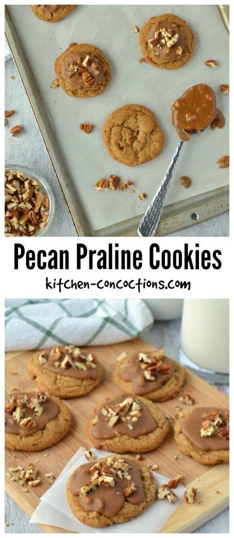 {ad} Pecan Praline Cookies - These Pecan Praline Cookies are a delightful twist on a popular southern candy! Grab the recipe and check out my cooking hacks for storing baked goods and ingredients. #kitchenconcoctions #desserts #recipes Pecan Pralines Cookies, Pecan Sweets, Praline Cookies Recipe, Pecan Praline Cookies, Oreo Fluff Dessert, Praline Cookies, Sweet Deserts, Cookie Salad, Snickers Salad