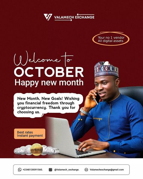 New month designs for @valamech_exchange Happy new month. Happy independence Nigerians. #newmonth #october #2024 #flyers #independence2024🇳🇬 #cryptovendor New Month November, Happy New Month November, Happy New Month Flyer Design, New Month Flyer Design, New Month Flyer, Happy New Month, Happy Birthday Design, New Month, Happy Independence