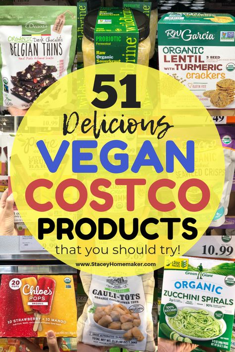 If you're vegan and you shop at Costco then you need this list of 51 Costco vegan products! Every item on my shopping list is label-checked, taste-tested, and picky husband-approved! Vegan Costco, Costco Products, Vegan Shopping List, Vegan Grocery List, Vegan Grocery, Vegan Shopping, Desserts Vegan, Vegan Products, Vegan Meal Plans