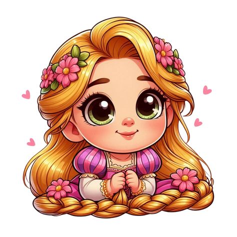 Rapunzel Cute, Cute Rapunzel, Baby Disney Princess, Tiara Drawing, Baby Rapunzel, Rapunzel Drawing, Draw Letters, Disney Png, Disney Princess Babies