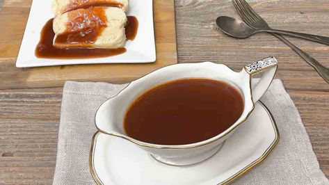 The Perfect Brown Gravy German Brown Gravy, Best Brown Gravy Recipe, German Meals, Make Ahead Gravy, Brown Gravy Recipe, Gravy From Scratch, Good Gravy, German Foods, Sides Easy