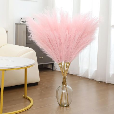 PRICES MAY VARY. 【Fluffy & Tall】 You will Get 8 stems of pink pampas grass.The overall height of pink pampas is 43 in/110 cm. Plumes consist of soft branches giving the fluffy pampas grass a soothing and fuller look, provide a chic bohemian modern display Minimalistic and Elegant Decor Piece. 【Excellent Faux Pampas Grass】Pink pampas grass decor is made of soft silk, brown paper and adjustable metal wire, used exquisite handmade craftsmanship. The stems can be bent, which is suitable for various Pink And Brown Home Decor, Pink Baby Shower Ideas Decorations, Pink Fall Baby Shower Ideas, Pink Room Accessories, Pink Pampas Grass Decor, Pink Fall Baby Shower, Pink Fall Decor, Bohemian Style House, Pink Pampas