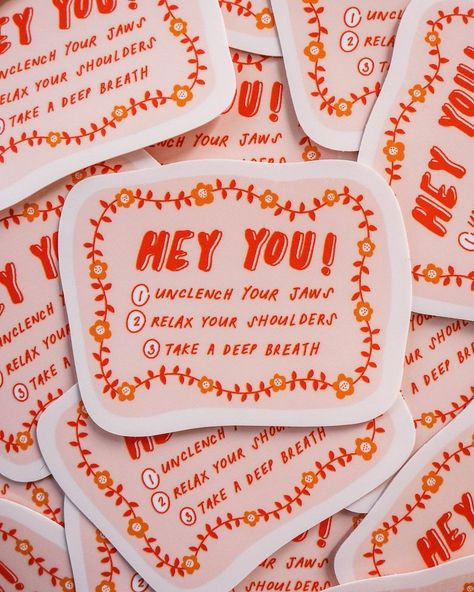 Unclench Your Jaw, Cute Reminder, Positive Stickers, Mental Health Stickers, Health Stickers, Speech And Hearing, Bullet Journal Month, Mental And Emotional Health, Canva Design