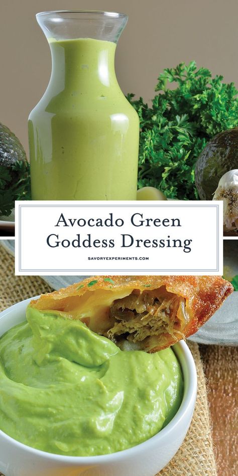 Green Goddess Avocado Dressing, Avocado Goddess Dressing, Green Goddess Sauce Recipe, Simple Green Goddess Dressing, Green Dressing For Salad, Keto Green Goddess Dressing, Dressing For Sandwiches, Easy Green Goddess Dressing, Green Goodness Salad Dressing