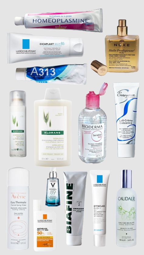 French pharmacy skincare must haves!!! French Farmacy Skincare, French Skincare Aesthetic, French Pharmacy Skincare, French Pharmacy Must Haves, Pharmacy Skin Care Products, Nuxe Skincare, Pharmacy Skincare, Farmacy Skincare, Skincare Must Haves