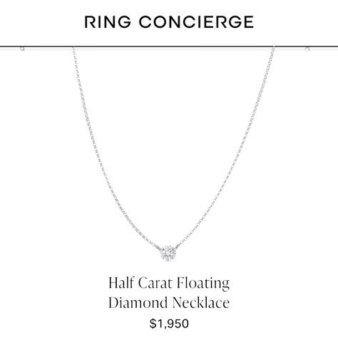 Ring Concierge Half Carat Floating Diamond Necklace 14k White Gold Women Brand: Ring Concierge Condition: Pre-Owned - Excellent Condition Material: 14k White Gold Detail: This Timeless Necklace Is Centered With A Generous Half-Carat Diamond Strung Onto A Delicate Chain So It Appears To 'Float' Against The Skin. An Instant Everyday Signature To Take You From Day To Night. 14k Solid Gold 1 Round, Natural Diamond: Total Carat Weight: Approximately 0.5 Color: G-H-I Clarity: Si Chain Length: 16-18 In Timeless Necklace, Floating Diamond Necklace, Ring Concierge, Delicate Chain, Jewelry Ring, Gold Details, Chain Length, Women Brands, Womens Jewelry Necklace