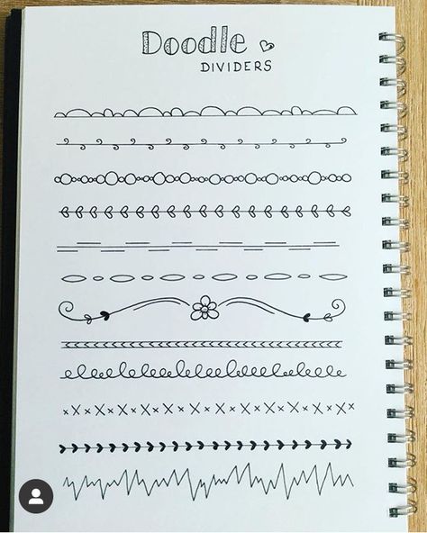 Doodle Dividers, Bullet Journal Dividers, Bullet Journal Page, Bullet Journal Ideas Templates, Creating A Bullet Journal, Bullet Journal Paper, Bullet Journal Diy, Buku Skrap, Bullet Journal Notebook