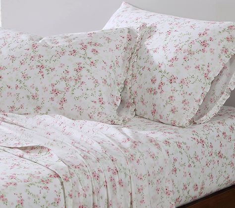 Shabby Chic Sheets, Apartment In New York, Pink Comforter, Cotton Bedding Set, Organic Cotton Bedding, Cute Coquette, King Sheets, Queen Sheets, Floral Home Decor