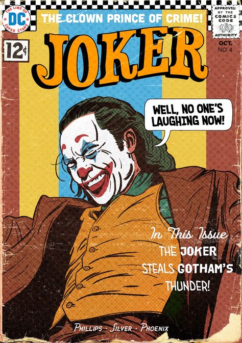 Inspired by vintage dc comics covers #joker #jokermovie #joaquinphoenix #dccomics #comics #vintage Comic Book Vintage, Joker Vintage Poster, Comic Book Movie Posters, Comic Posters Vintage, Vintage Comics Cover, Dc Posters Vintage, Dc Comics Covers, Comic Inspired Poster, Comic Inspired Art