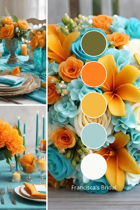 10 Stunning Orange Wedding Color Palette Ideas for Your Special Day - Francisca's Bridal Orange Wedding Color Palette, Wedding Color Palette Ideas, Orange Wedding Themes, Wedding Theme Color Schemes, Orange Color Palette, Orange Wedding Colors, Yarn Color Combinations, Wedding Color Pallet, Color Palette Ideas