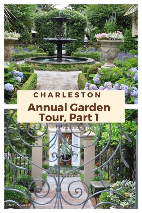 Charleston Annual Garden Tour- Part I - 2 Sisters Recipes by Anna and Liz French Garden Ideas, Garden Makeover Ideas, Backyard Raised Garden, Country Garden Landscaping, Charleston Gardens, Urban Garden Design, Narrow Garden, Annual Garden, Small Courtyard Gardens