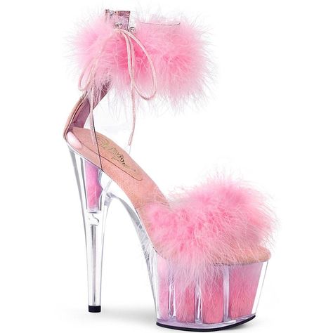 Pink Fur Heels, Neon Heels, 7 Inch Heels, Crotch Boots, Fur Heels, Striped Shoes, Pinup Couture, Pleaser Shoes, Light Up Shoes