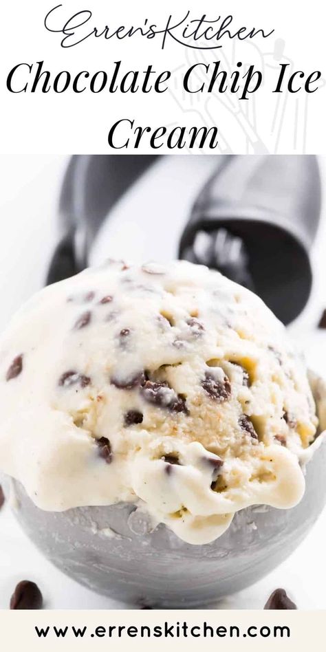 Chocolate Chip Ice Cream Recipe, Ice Cream Recipes Machine, Homemade Chocolate Chips, Ice Cream Maker Recipes, Making Homemade Ice Cream, Best Chocolate Chip, Double Chocolate Chip Cookies, Easy Ice Cream, Chocolate Chip Ice Cream