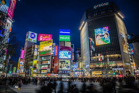 Shibuya Crossing at Night // Tokyo, Japan | Nightscape of th… | Flickr Tokyo Party, Disneysea Tokyo, Tokyo Aesthetic, Tokyo Disneysea, Facing Fear, Shibuya Crossing, Mont Fuji, Tokyo Skytree, Shibuya Tokyo