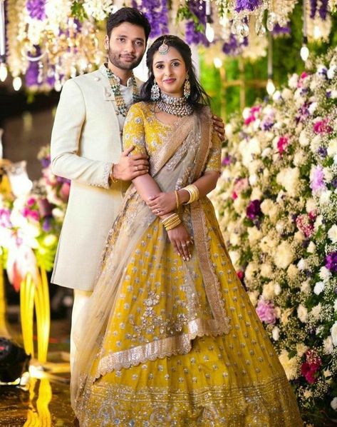 Marriage Dress For Couple Indian, Men Engagement Outfit South Indian Grooms, Engement Couple Pose, Engagement Indian Outfit Couple, Ringceremony Couple Dress, Lehanga Couple Poses, Couple Dresses For Reception, Wedings Drees Couple, Lehenga Couple Poses