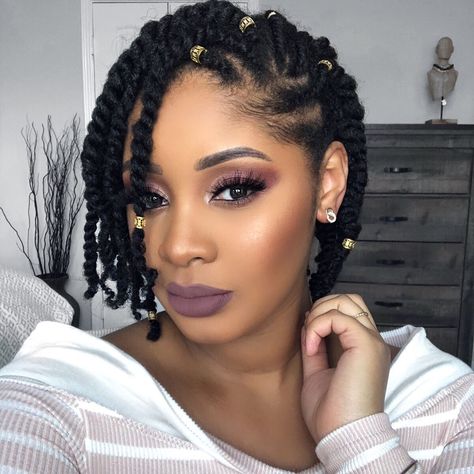 These braided hairstyles for black women look stunning no matter the occasion. Click inside to see them all. Cabello Afro Natural, Black Hair Growth, Natural Braided Hairstyles, Twisted Hair, Natural Braids, Fesyen Rambut, Afrikaanse Mode, Natural Hair Twists, Hair Twist Styles