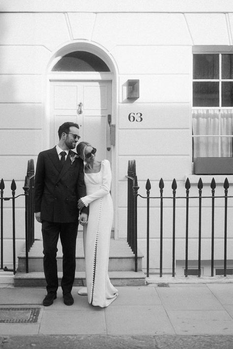 Cool Belgravia London wedding bride and groom black and white photography London Civil Wedding, London Micro Wedding, London City Wedding Photography, London Courthouse Wedding, London Elopement Photography, London Wedding Aesthetic, London Wedding Photos, London City Wedding, London Engagement Shoot