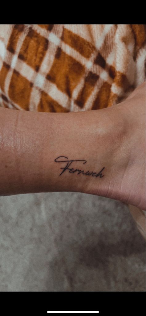 German for wanderlust German Tattoos Words Meaningful, Germany Tattoo Ideas For Women, Tattoos In German, German Tattoo Ideas, German Tattoo Ideas For Women, Wanderer Tattoo, Fernweh Tattoo, Germany Tattoo, German Tattoo