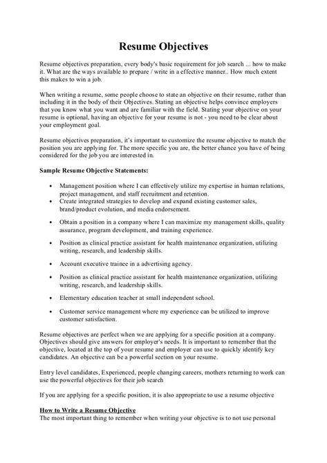 Best 20 Objectives for A Resume  Check more at http://sktrnhorn.co/objectives-for-a-resume/ Best Objective For Resume, Objective Resume Ideas, Objective For Resume, Good Objective For Resume, Career Objectives For Resume, Human Resources Resume, Customer Service Resume, Internship Resume, Resume Objective Statement