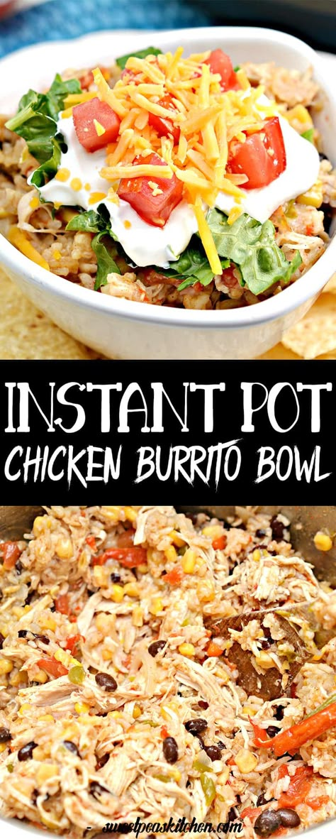 Frozen Chicken Instant Pot Burrito Bowl, Instapot Chicken Burrito Bowl Recipes, Instapot Chicken Taco Bowls, Chicken Bowls Instant Pot, Insta Pot Chicken Burrito Bowl Recipes, Instapot Chicken Bowls, Instant Pot Chipotle Chicken Bowls, Instapot Burrito Bowl Chicken, Instant Pot Shredded Chicken Burrito Bowl