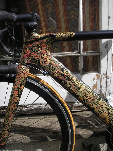 Custom Bicycle Paint Jobs, Bike Custom Paint, Custom Bike Paint, Bici Fixed, Bike Decor, Sepeda Fixie, Bicycle Paint Job, Bike Swag, Paint Bike