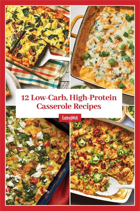 12 Low-Carb, High-Protein Casserole Recipes Protein Casserole Recipes, High Protein Casserole Recipes, High Protein Casserole, Chicken Cauliflower Casserole, Chicken Zucchini Casserole, Cheesy Chicken Casserole, Easy Breakfast Brunch, Low Carb High Protein, Chicken Cauliflower