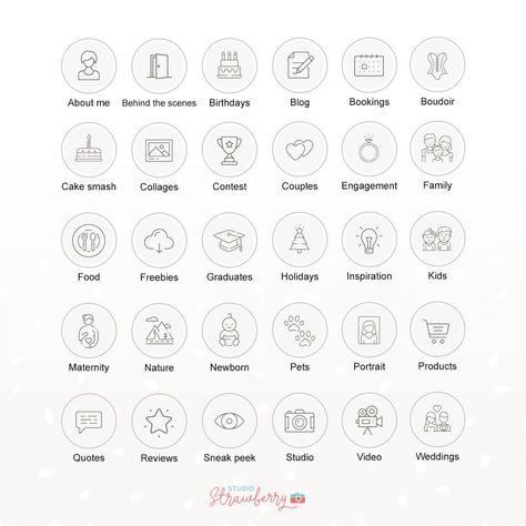 Photography Instagram Highlight Covers, Highlights Wallpaper, Photographers Price List, Icon Photography, Style Guide Template, Photography Price List, Highlight Covers Instagram, Mini Session Template, Instagram Story Highlight Icons