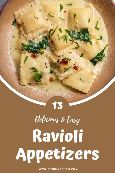 Ravioli Appetizers Appetizer Recipes, Crispy Ravioli Appetizer, Mini Italian Appetizers, Pasta Bites Appetizers, Fried Ravioli Appetizer, Leftover Ravioli Recipes, Ravioli Appetizers, Baked Ravioli Appetizer, Crispy Baked Ravioli