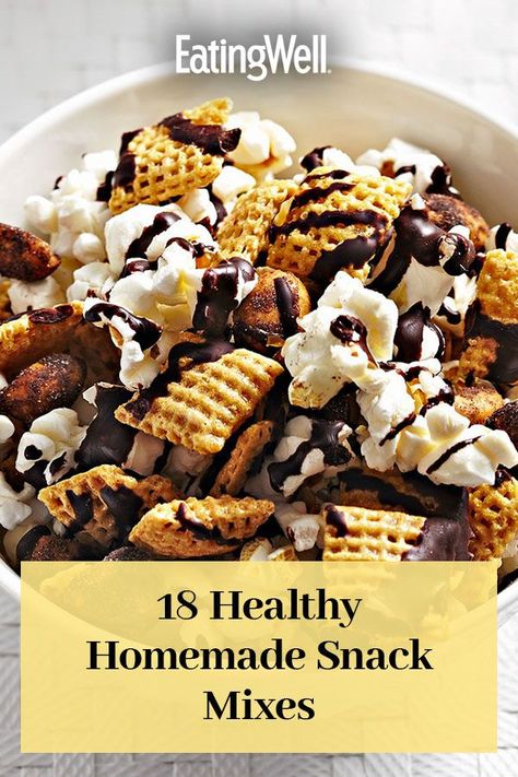 Snacks For Around The House, Healthy Snacks For Movie Theater, Healthier Salty Snacks, Easy Healthy Nighttime Snacks, Healthy Sweet Chex Mix Recipes, Homemade Snack Mix Recipes Healthy, Healthy Hosting Snacks, Popcorn Snack Mix Recipes Healthy, Low Calorie Snack Mix Recipes