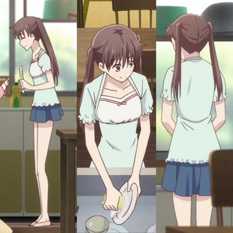 tohru honda mint shirt, blue skirt outfit Tohru Honda Clothes, Tohru Inspired Outfits, Tohru Honda Outfit Aesthetic, Fruits Basket Inspired Outfits, Tohru Hairstyles, Tohru Honda Inspired Outfits, Shoujo Anime Outfits, Tohru Honda Hairstyles, Tohru Honda Outfit Ideas