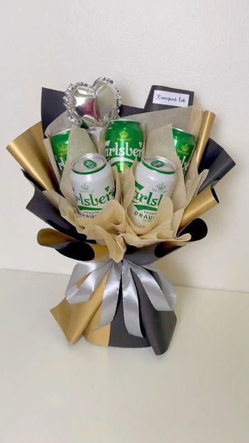 Beer Can Gift Ideas, Beer Can Bouquet, Beer Flower Bouquet, Beer Box Gift Ideas, Beer Present Ideas, Beer Bouquet For Him, Beer Bouquet, Man Bouquet, Beer Box